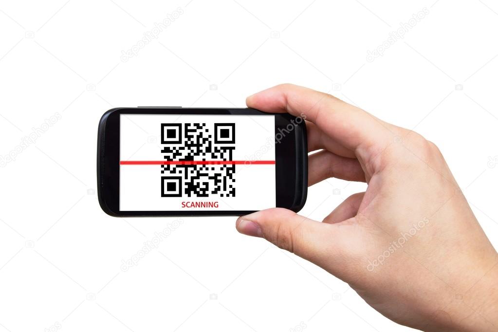 Smartphone scanning QR code