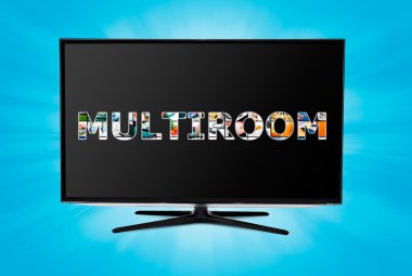 Televizyon çok oda teknolojisi. birden çok ekran ben maskeli