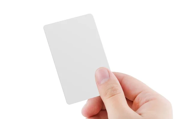 Lege credit card of visitekaartje geïsoleerd op witte achtergrond — Stockfoto