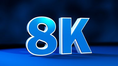 8K Ultra Yüksek Çözünürlüklü üç boyutlu metin
