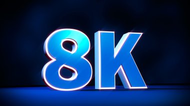 8 k Ultra yüksek tanımlı çözünürlük üç boyutlu glow metin