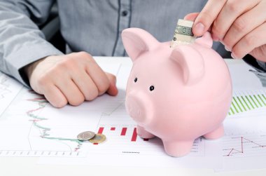 Kumbara koyarak Lehçe bill dostum. Kaydetme para kavramı