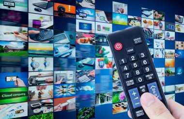 Multimedya soyut kompozisyon televizyon yayını