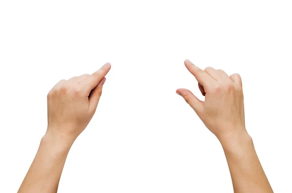 Duas mãos gesto conjunto isolado no branco — Fotografia de Stock