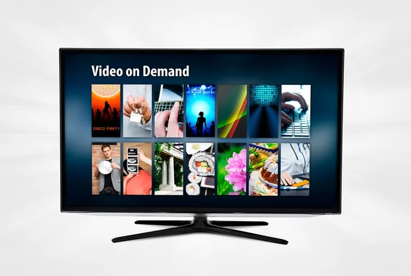 Video na požádání Vod služby na smart Tv — Stock fotografie