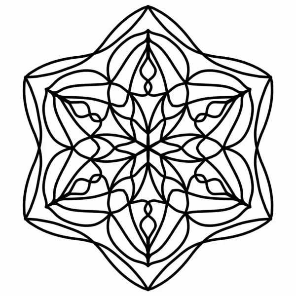 Outline Bloem Mandala Voor Kleur Schilderen Witte Achtergrond — Stockfoto