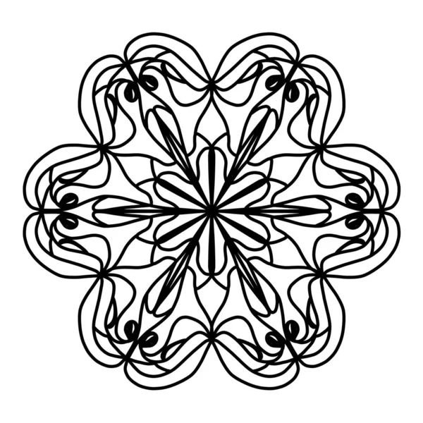 Forma Mandala Semplice Pittura Colori Outline Fiore Mandala Sfondo Bianco — Foto Stock