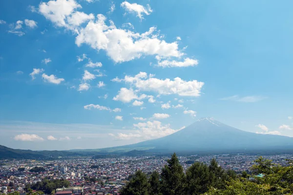 Montaña Fuji Con Hermoso Cielo Azul Claro Que Vista Desde —  Fotos de Stock