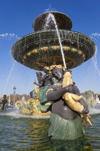 Fontána des Mers, náměstí Concorde, Paris, Ile de France, Francie — Stock fotografie