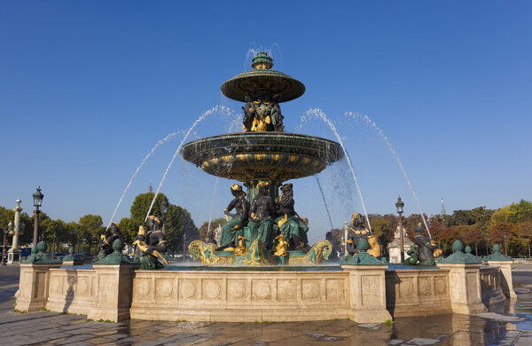 Fountain des Mers, Concorde square, Paris, Ile de France, France