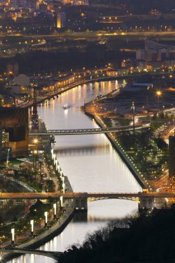 Nightfall in Bilbao, Bizkaia, Basque Country, Spain clipart
