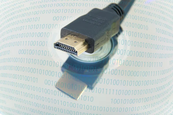 HDMI Plug and blu-ray — Stock Photo, Image