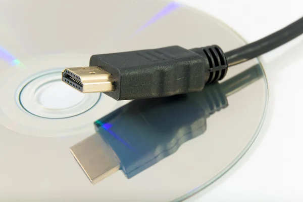 Dugó HDMI-dugó és a blu-ray — Stock Fotó
