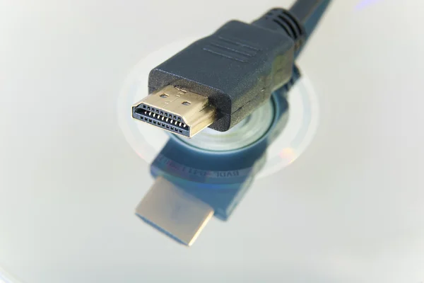 HDMI Plug and blu-ray — Stock Photo, Image