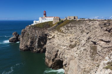 Deniz feneri Cabo de Sao Vicente, Sagres, Algarve, Portekiz