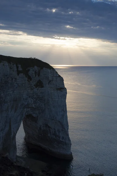 Cliff v Etretat, Cote krásném normandském, Pays de Caux, Seine-Maritime d Royalty Free Stock Fotografie