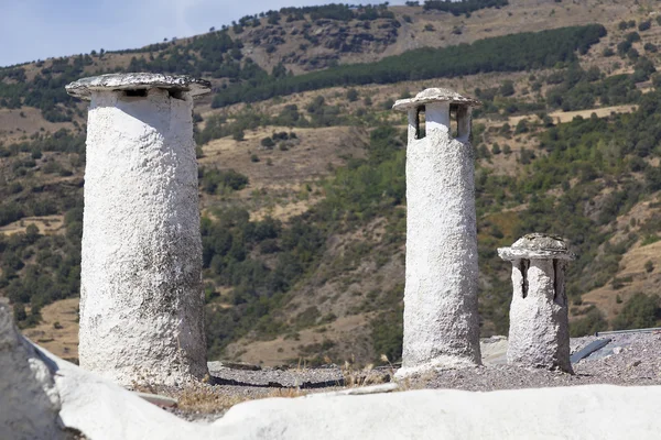 Chimneys in Capileira, Las Alpujarras, Granada province, Andalus — Stock Photo, Image