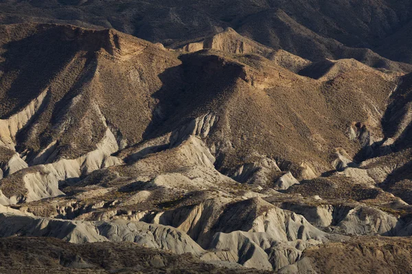 Badlands dans le désert de Tabernas, Almeria, Andalousie, Espagne — Photo