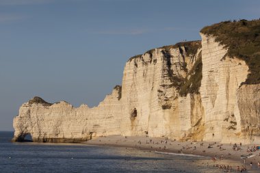 Etretat Beach, Cote d'Albatre, ödediği de Caux Seine-Maritime d
