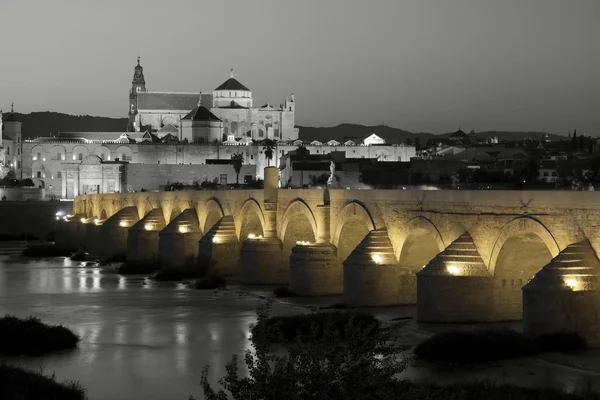 Romaren överbryggar och moskén-katedralen, Cordoba, Andalusien, Spanien — Stockfoto