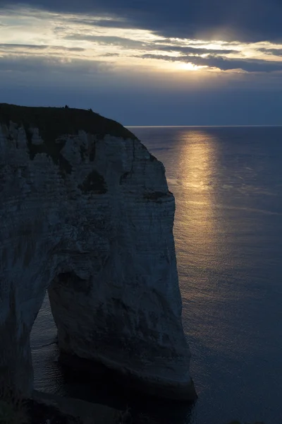 Cliff v Etretat, Cote krásném normandském, Pays de Caux, Seine-Maritime d Royalty Free Stock Obrázky