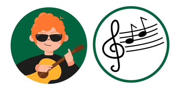 Öğrenci Çocuk Avatar Çemberi. Müzik sınıfı.
