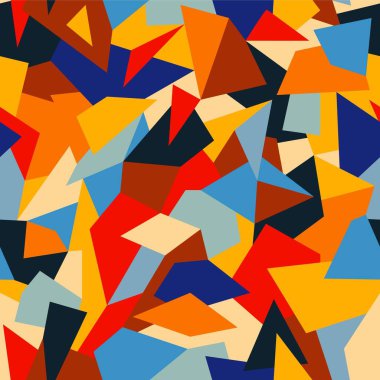 Basit geometrik şekillere sahip soyut kaotik, pürüzsüz desen