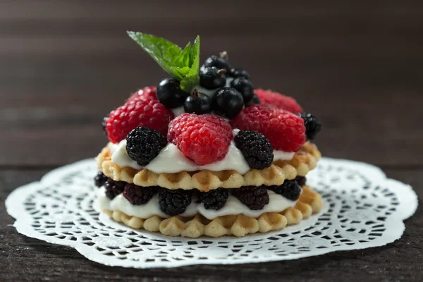 berry cake on a white napkin