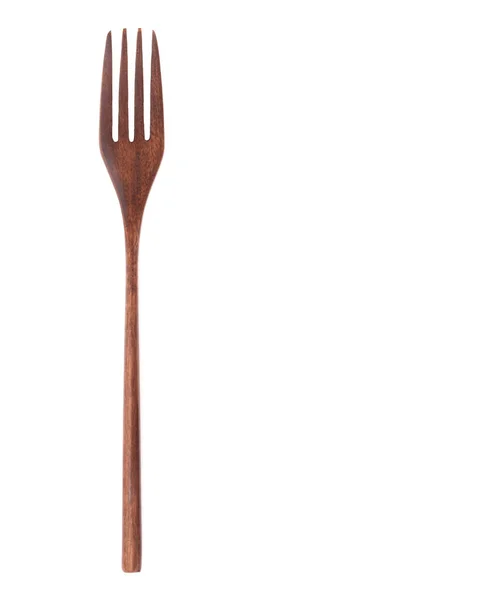 Wooden fork isolate on white background — Stock Photo, Image