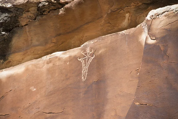 Ute hällristningar i Arches National Park, Utah Royaltyfria Stockbilder