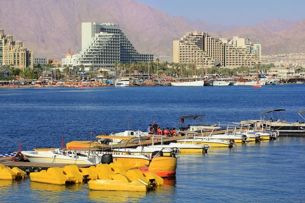 Hotéis de luxo em resort popular - Eilat, Israel — Fotografia de Stock