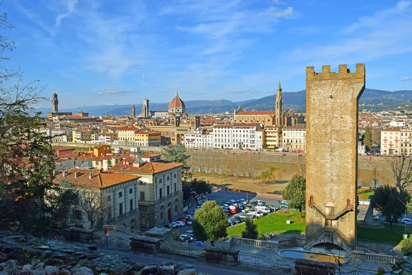 Florenz mit piazzale michelangelo, toskana, italien — Stockfoto