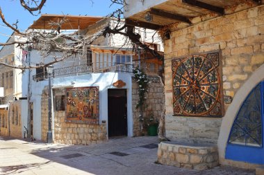 quarter of artists, old city Safed, Upper Galilee, Israel clipart