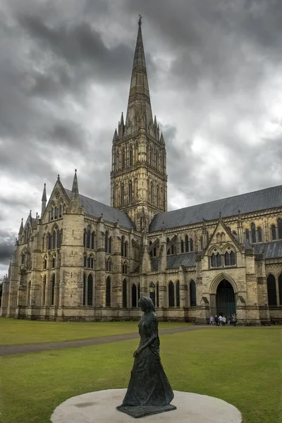 索尔兹伯里大教堂，在索尔兹伯里，英国圣公会大教堂 — 图库照片