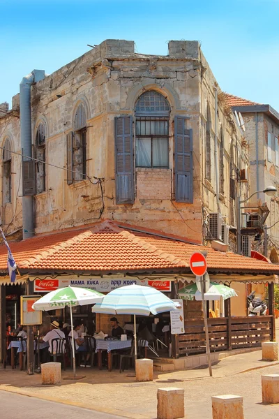 Küçük kafede eski Jaffa, Tel Aviv, İsrail — Stok fotoğraf