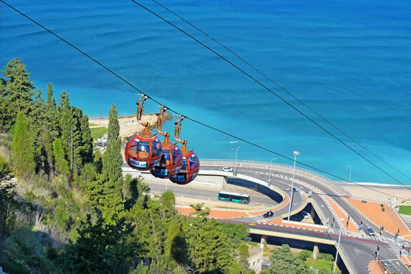 Haifa Israel Noviembre 2020 Cabañas Del Teleférico Estación Superior Del —  Fotos de Stock