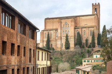 Ortaçağ Siena, Toskana, İtalya 'daki tarihi binalar ve simgeler
