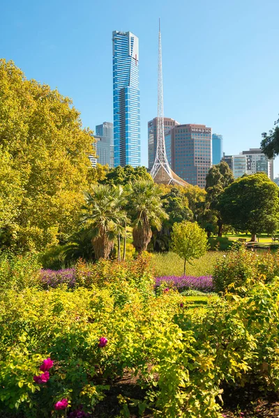 Melbourne Ausztrália Április 2018 Melbourne Híres Southbank Városkép Queen Victoria — Stock Fotó