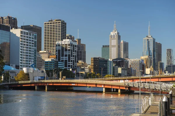 Μελβούρνη Αυστραλία Apr 2018 Skyline Yarra River Central Melbourne Suburb — Φωτογραφία Αρχείου