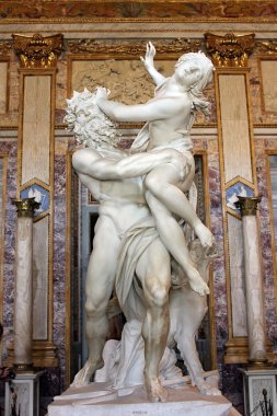 heykelini gian lorenzo bernini, tecavüz proserpine, galleria borghese, Roma, İtalya