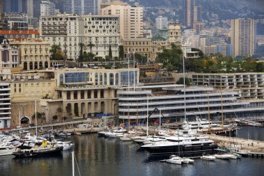 Bay of Monaco and view over Monte Carlo clipart