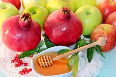 Tatlım, elma ve nar rosh hashanah tatil için