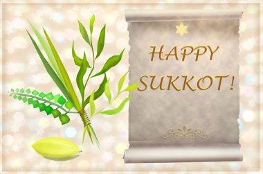 semboller ve Yahudi tatil sukkot öznitelikleri.