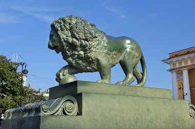 Saint Petersburg Admiralty setin bahçesindeki aslanları