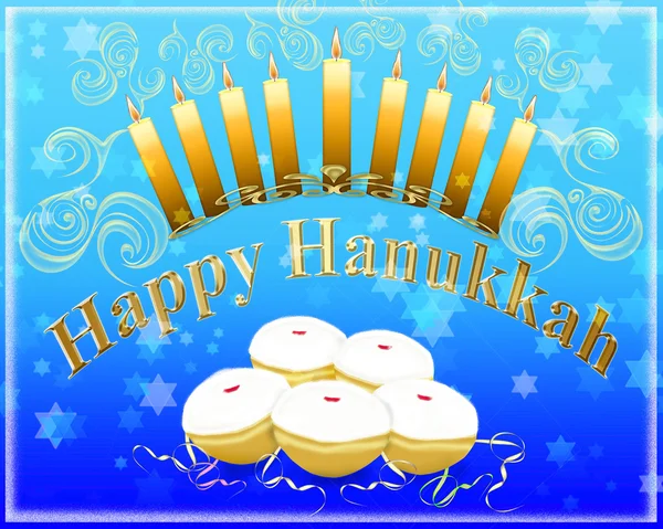 Happy Hanukkah greeting card — Stock Photo, Image