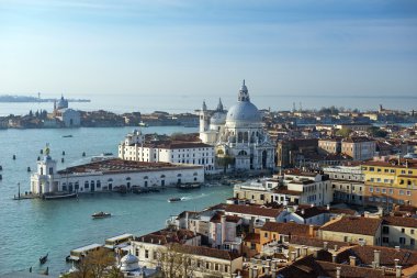 Canal Grande ve Basilica Santa Maria della Salute Venedik