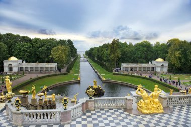 Çeşmeleri Grand cascade Peterhof, Saint Petersburg, Rusya Federasyonu