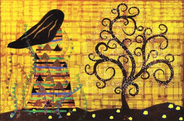 Abstract illustration in the style of Gustav Klimt clipart