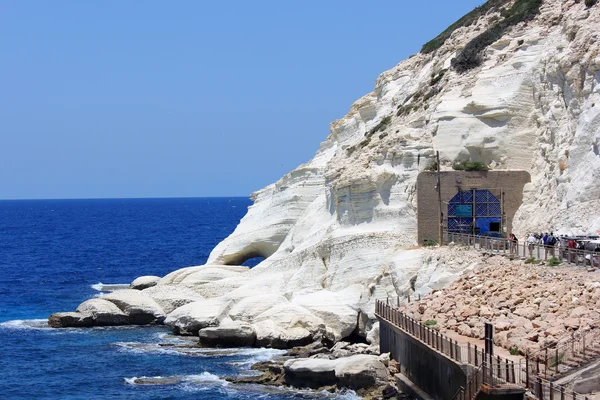 Doğa rezerv Rosh Hanikra İsrail jeolojik bir oluşumdur — Stok fotoğraf