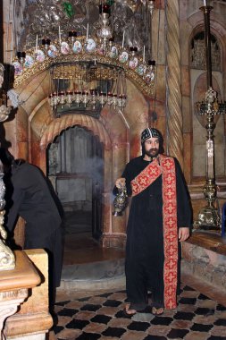 Kilise kutsal mezar, Jerusalem Kıpti keşiş